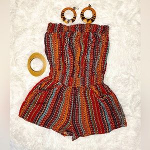 Love Chelsey /Rainbow’s Orange/Red Romper (Large)